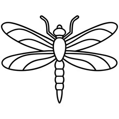 Elegant One-Line Dragonfly Vector
