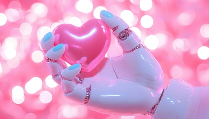 Robotic hand holding a heart (2)