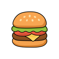 Cute Hamburger Illustration