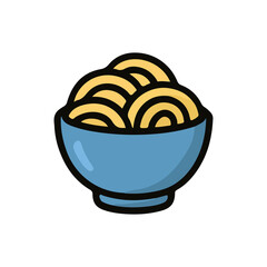 Cute Noodle With Bowl Illustration