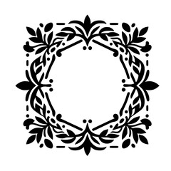 Ornate Floral Frame: Black and White Design for Decor & Invitations