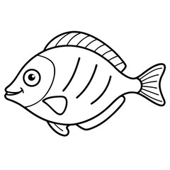 Flounder in a Single Stroke Vector Illustration