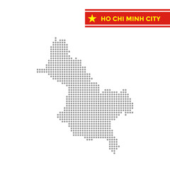 Dotted map of Ho Chi Minh City in Vietnam