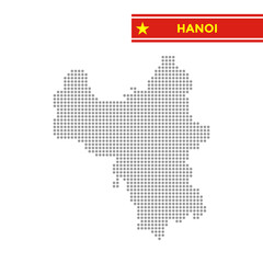 Obraz premium Dotted map of Hanoi in Vietnam