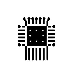 Minimalist Black & White Microchip Illustration