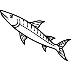 Minimalist Barracuda Vector Illustration