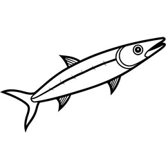 Minimalist Barracuda Vector Illustration