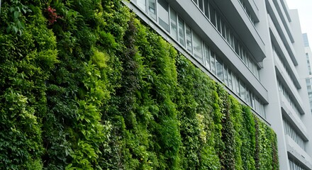 Urban Greenery: A Lush Vertical Garden on Modern Building