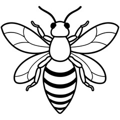 Minimalist Bee Line Art Vector