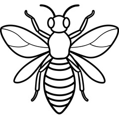 Minimalist Bee Line Art Vector