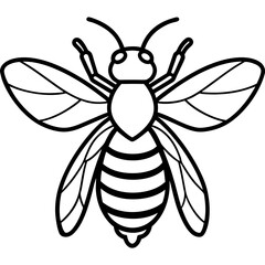 Minimalist Bee Line Art Vector