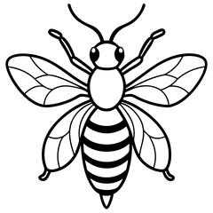 Minimalist Bee Line Art Vector