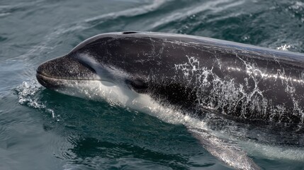 Fototapeta premium Dall's Porpoise: Sleek Marine Mammal in Ocean Waters