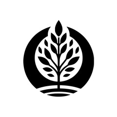 Minimalist Tree Logo in a Circle: Nature, Growth, and Sustainability Icon