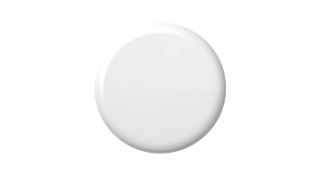 White circular object centered isolated on transparent background	