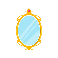 Old style round mirror illustration art symbol design vector