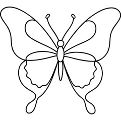 Minimalist Butterfly Line Art Vector