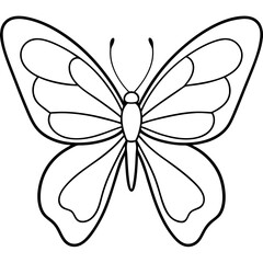 Minimalist Butterfly Line Art Vector