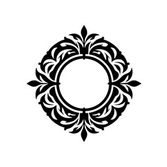 Elegant Black and White Floral Frame Design