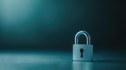 Fototapeta premium Closeup of padlock on dark background, a symbol of security and protection