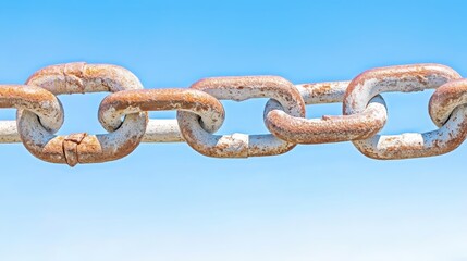 Obraz premium Detailed closeup, rusted chain link showing texture and corrosion closeup