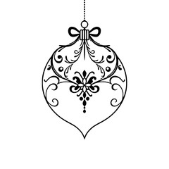Fototapeta premium Elegant Black & White Ornament: Vector Christmas Decoration