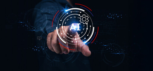 Engaging ai technology demonstration digital workspace visual display futuristic