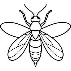 Minimalist Firefly Vector Line Art