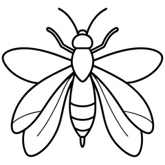Minimalist Firefly Vector Line Art