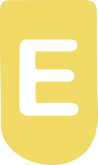 vector illustration of letter E pennant