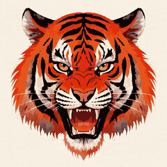 Fury in Fluid Hues tiger angry isolated watercolor vector illustration svg 