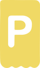 vector illustration of letter P pennant