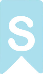 vector illustration of letter S pennant