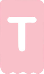 vector illustration of letter T pennant