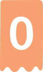 vector illustration of number 0 pennant