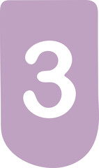 vector illustration of a number 3 pennant