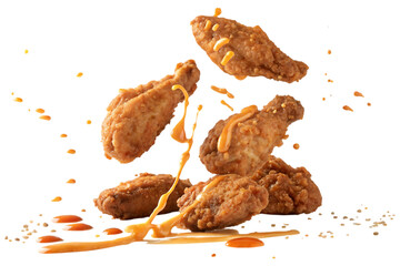 Crispy golden chicken wings tossed in delicious sauce airborne