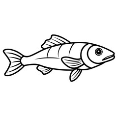 Minimalist Lanternfish Vector Line Art