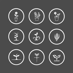 Plant Icon Sets for Eco, Garden & Nature Designs