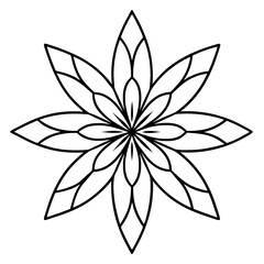 Fototapeta premium Intricate Canna Flower Mandala Line Drawing