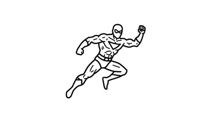 Dynamic Line Art of a Running Figure in Motion