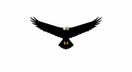 Obraz premium Majestic Eagle Wing Silhouette Against a Blank Canvas