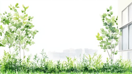 Lush greenery in urban setting