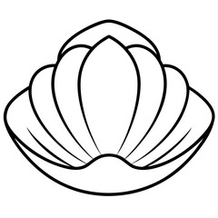 Minimalist One-Line Clam Vector Art