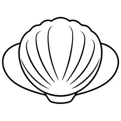 Minimalist One-Line Clam Vector Art