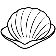 Minimalist One-Line Clam Vector Art