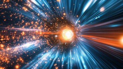 Naklejka premium Cosmic tunnel, vibrant energy flow