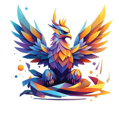 Obraz premium vector illustration of a bird phoenix