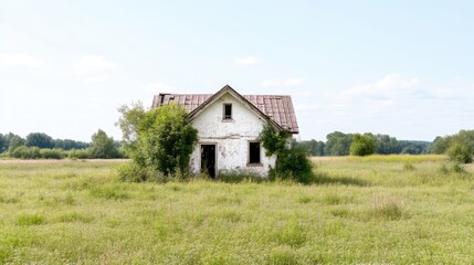 Obraz premium Abandoned Farmhouse in a Field