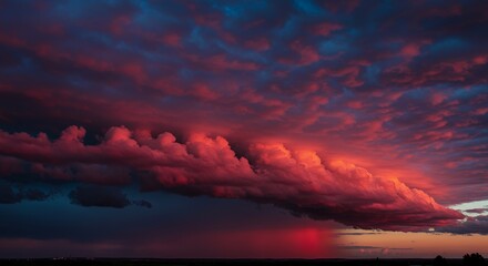 Fiery Sunset Cloudscape: A Dramatic Display of Color and Light